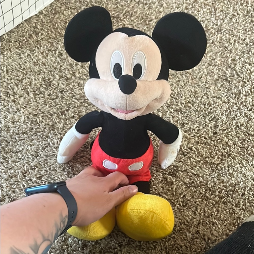 Disney Mickey Mouse Stuffed Animal Black and Red